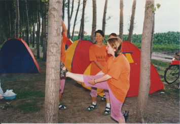 A meaningful group moment during the journey